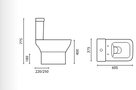 Ultra dimensões bidé Ultra dimensões bidé